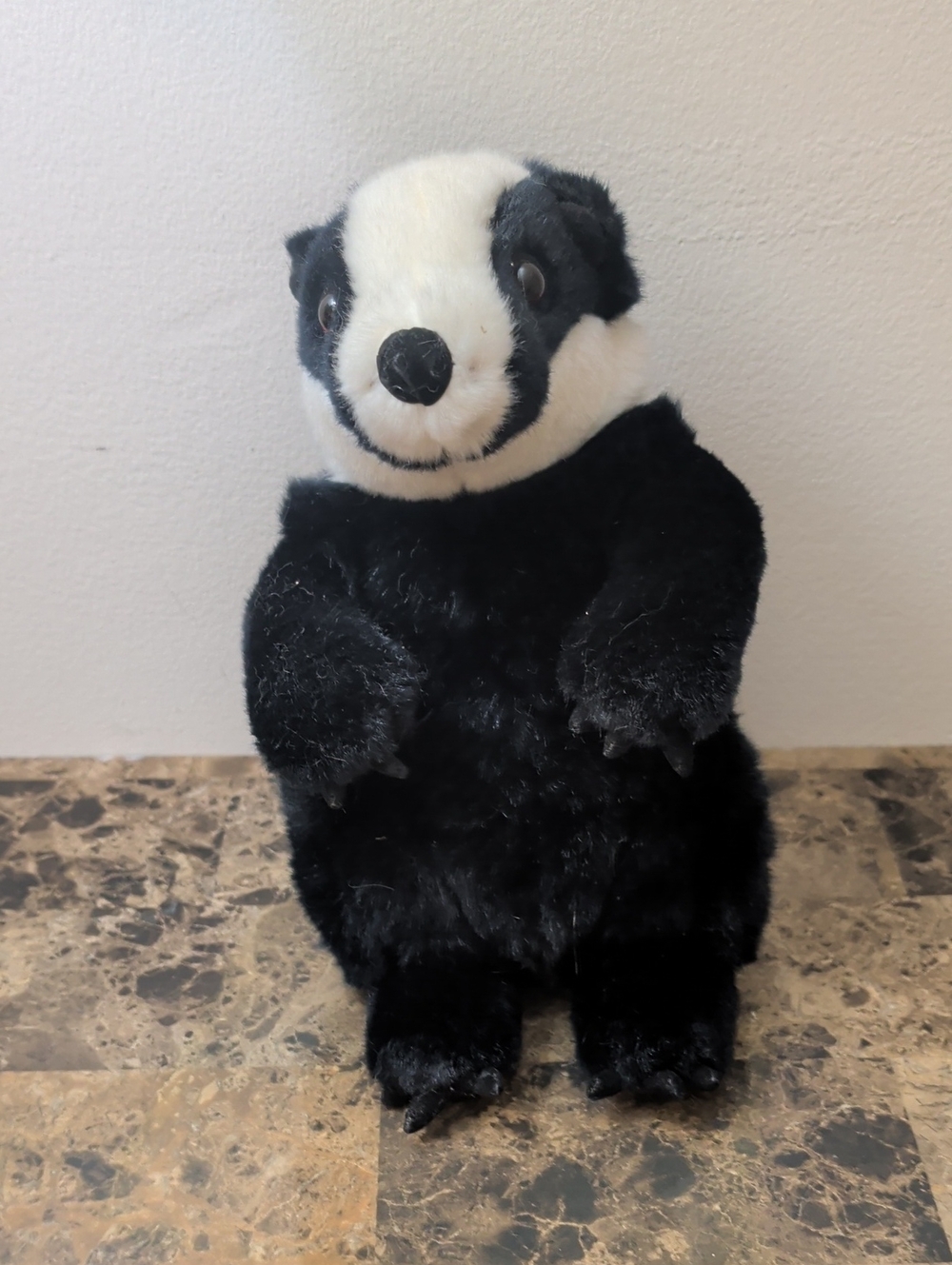 Plush Black and White Badger Stuffed Animal - Kids Toy